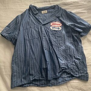 Elwood Pinstripe Short Sleeve Button-Up Work Shirt